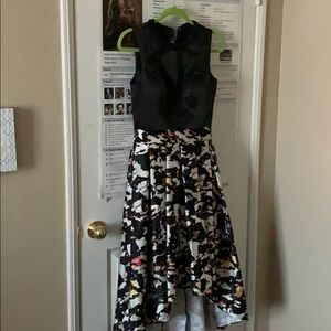 Black/ colorful print gown